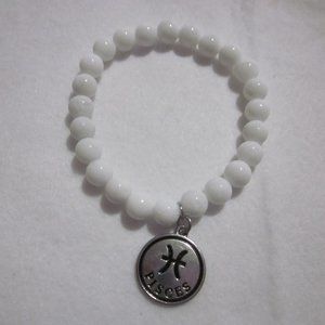 White Pisces Charm Bracelet.